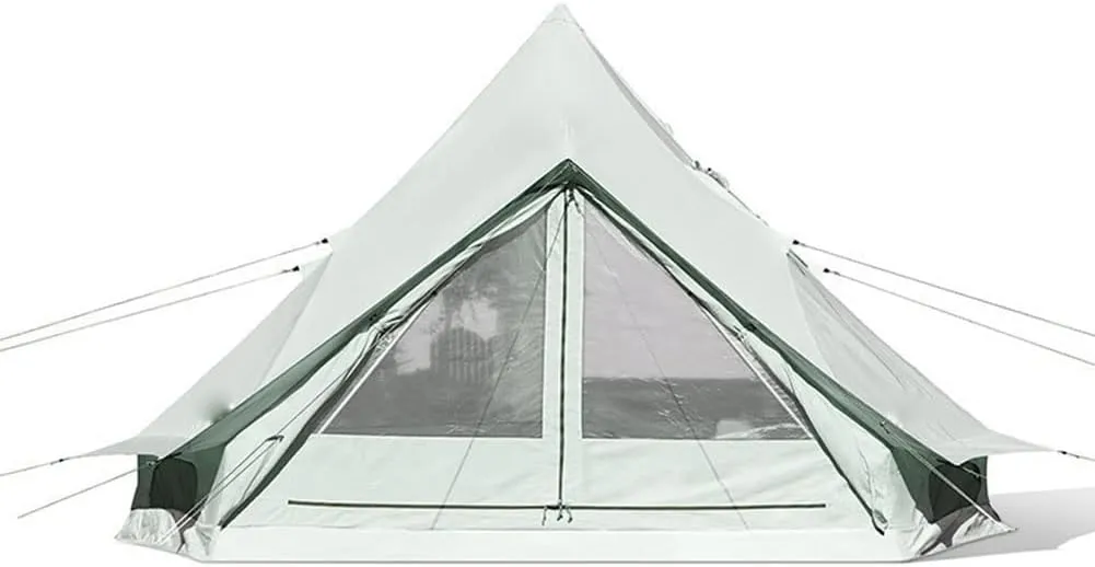 Yurt Tent Glamping Waterproof Family Tent with Removable Double Roof and Carry Bag Pyramid Tent for Camping and Family Hiking