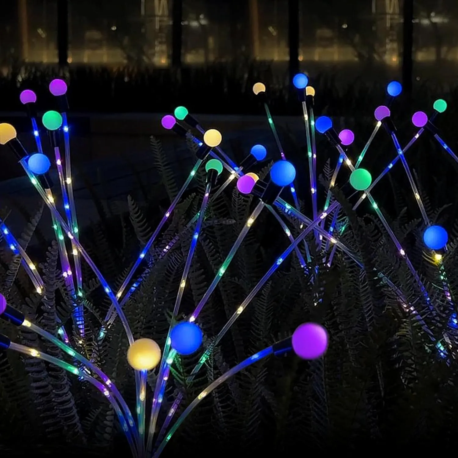Zavothy Solar Garden Lights, Christmas Decorations Solar Fairy Lights Outdoor Waterproof, 4 Pack 32LEDs Sway by Wind, Dancing Fireflies Lights for Garden Decor Yard Patio Pathway Decoration
