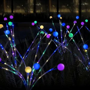 Zavothy Solar Garden Lights, Christmas Decorations Solar Fairy Lights Outdoor Waterproof, 4 Pack 32LEDs Sway by Wind, Dancing Fireflies Lights for Garden Decor Yard Patio Pathway Decoration