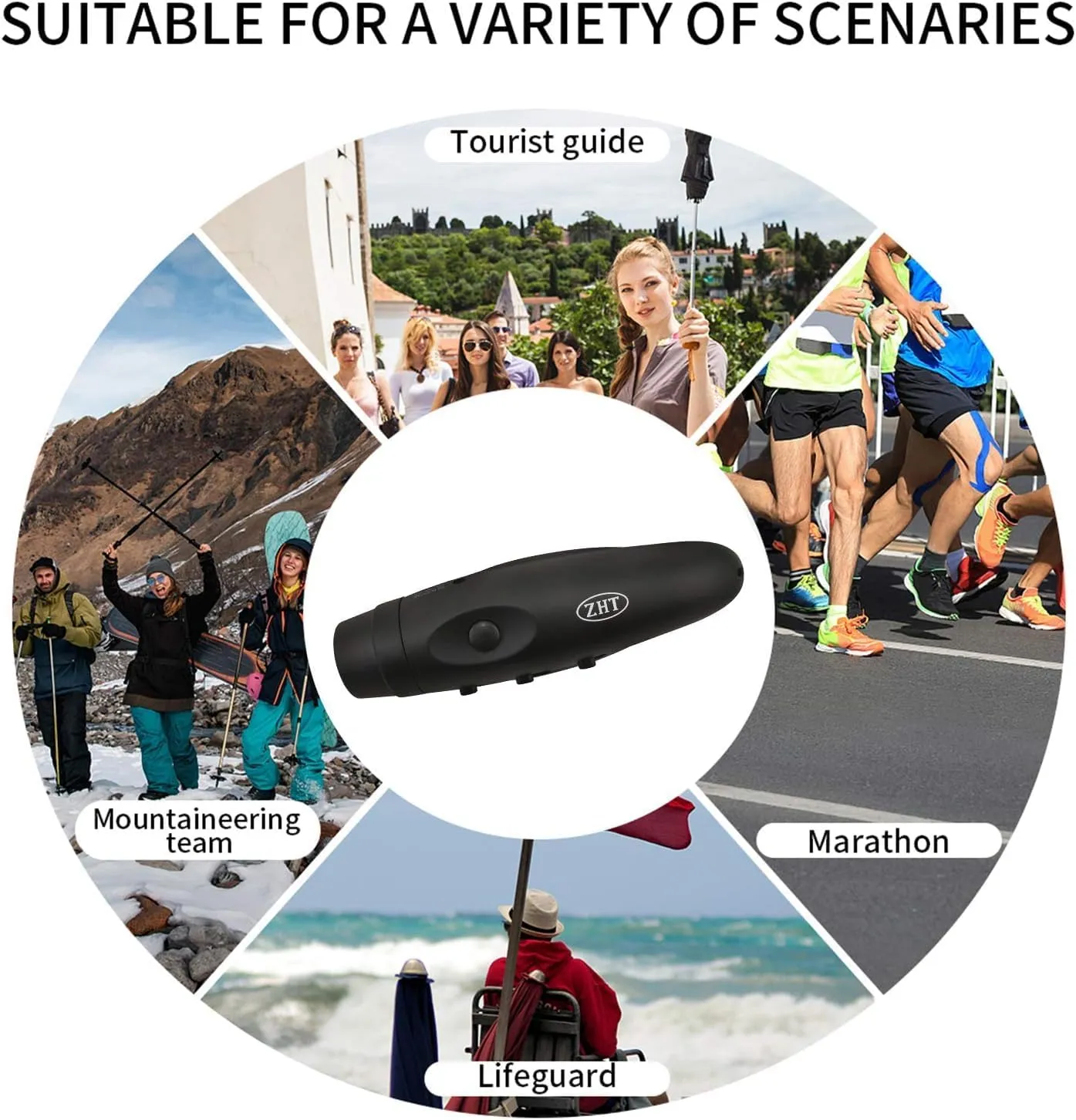 ZHT Electronic Whistles for Referees with USB Charging, 3 Tone High Volume Emergency Whistle for Referee Coaches Teacher, Outdoor Camping Hiking Boating Safety Whistles with Lanyard