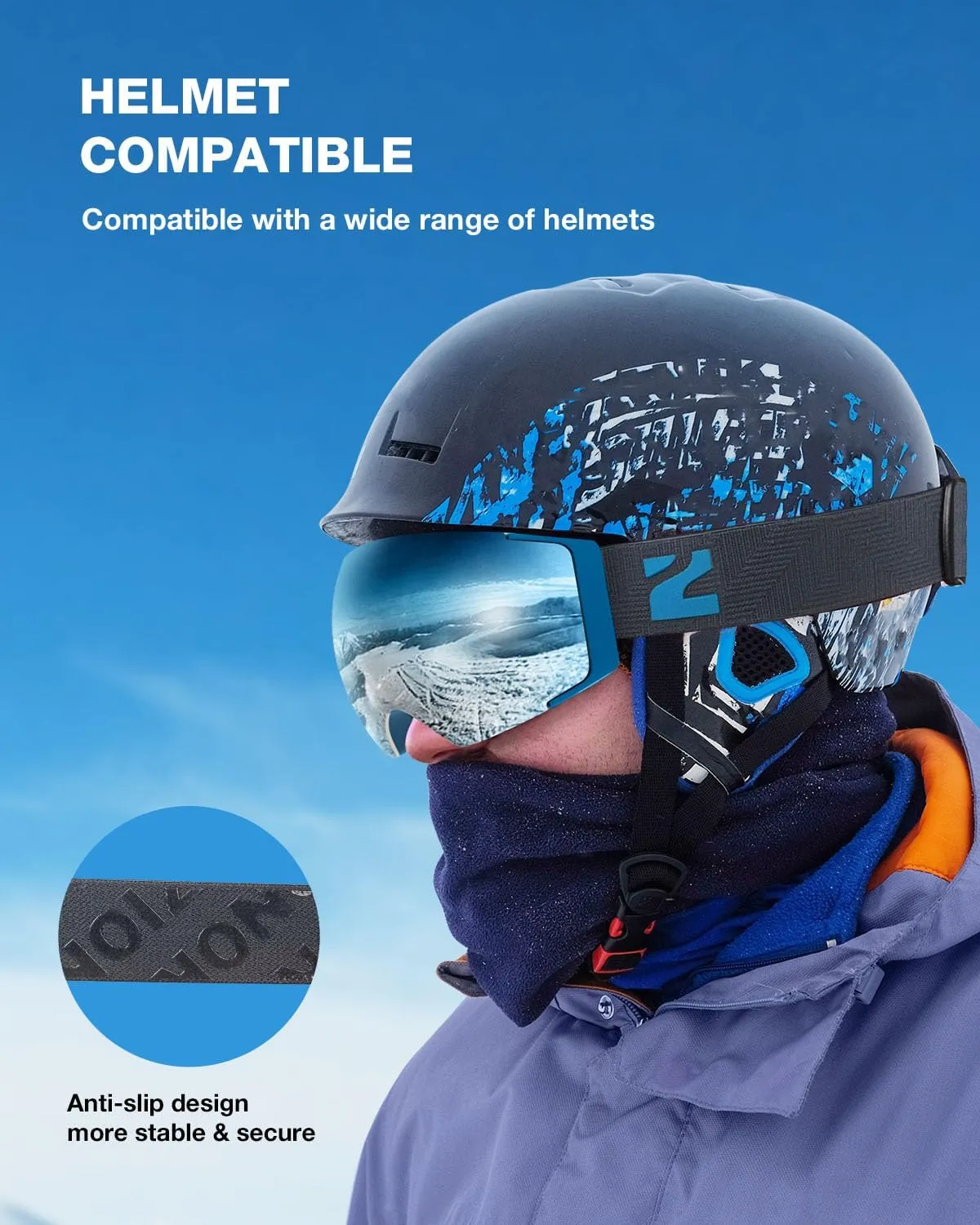 ZIONOR X4 Ski Goggles Magnetic Lens - Snowboard Goggles for Men Women Adult - Snow Goggles Anti-fog UV Protection