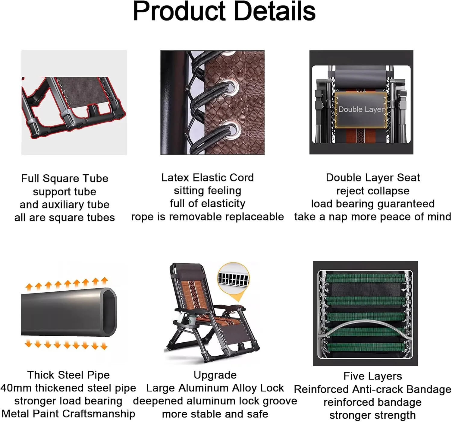 ZTGL B, Folding Camping Cot for Adults, Camping Lounge Chair, Portable and Lightweight Sleeping Bed, Foldable Outdoor Bed, Office Nap Folding Lounge Chairs