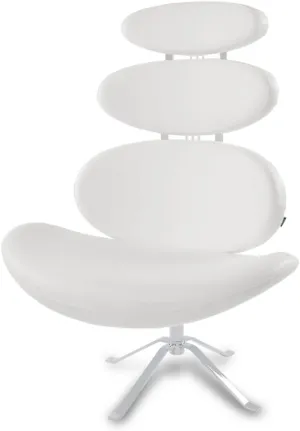 Zuri Furniture Pebble Modern Swivel Occasional Chair - White
